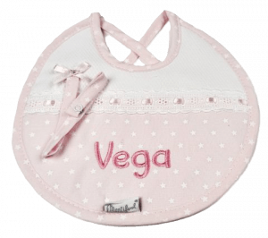 Bordados MITASI - ABERO CHUPETERO ESTRELLITAS ROSA