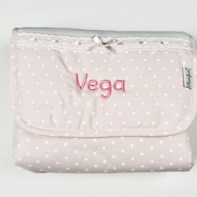 Cambiador bebé con "estrellitas" en rosa