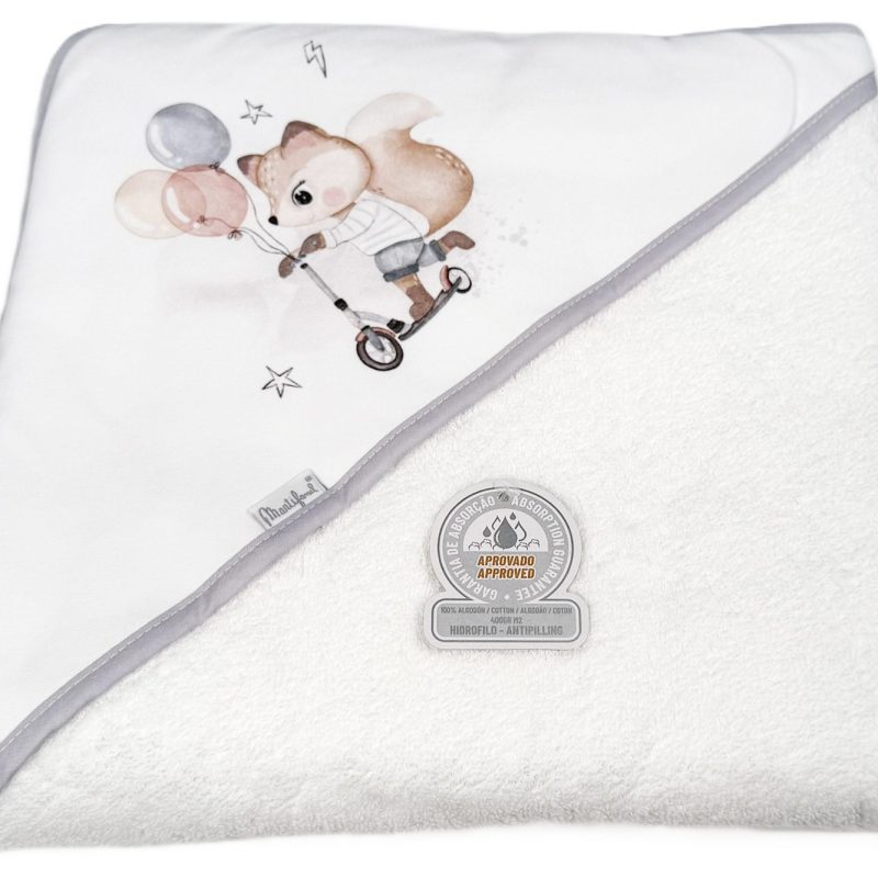 Capa de baño 1 metro "Zorrito" Digital Gris