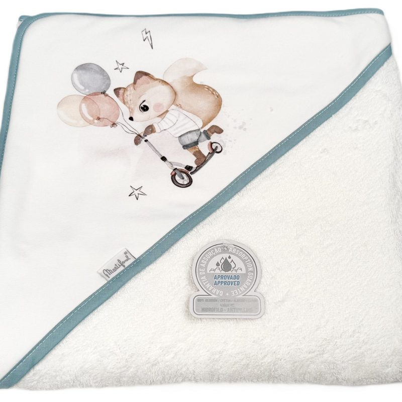 Capa de baño 1 metro "Zorrito" Digital Azul Petróleo