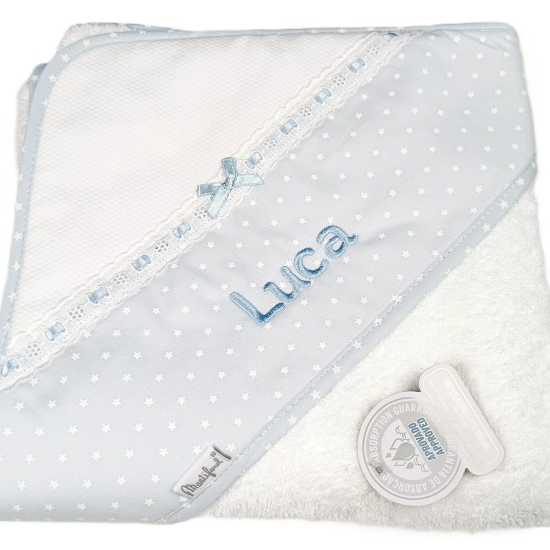 Capa de baño 80 cm con "estrellitas" azul