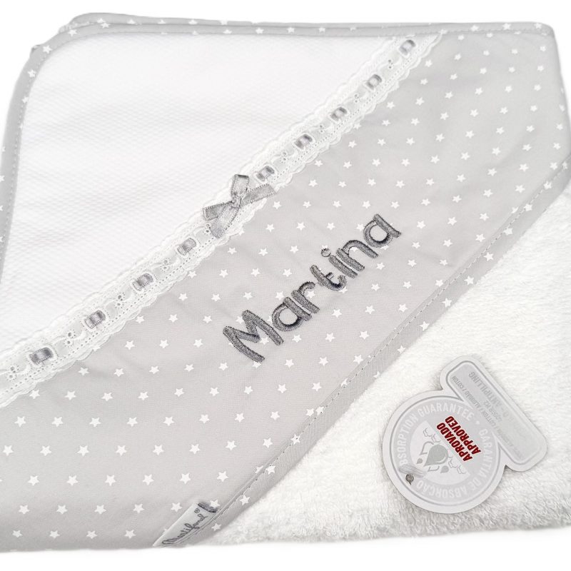 Capa de baño 80 cm con "estrellitas" gris