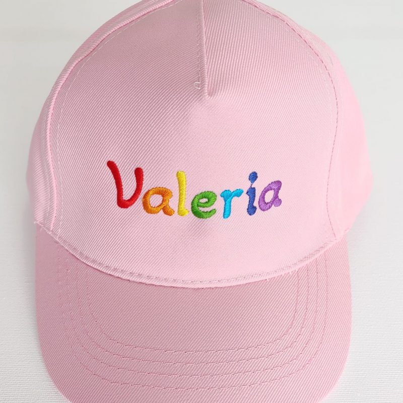 Gorra infantil Kid Recy Five, Color Rosa. Bordado Arco Iris
