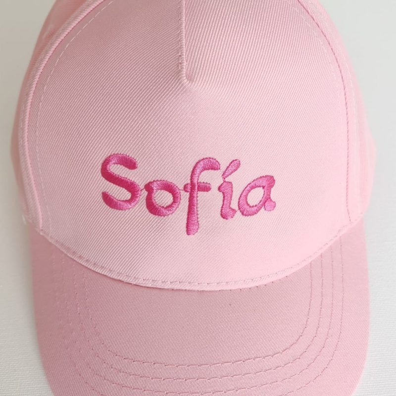 Gorra infantil Kid Recy Five, Color Rosa. Bordado Fucsia
