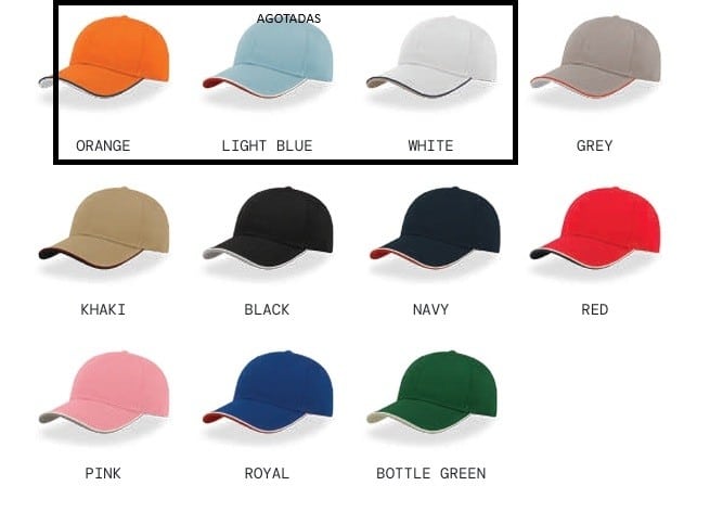 Gorra adulto gris con banda roja en visera, bordado con inicial. - Imagen 2