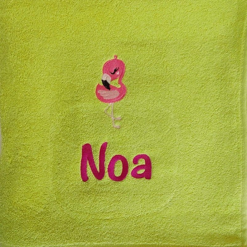 Toalla Infantil Pistacho/Fucsia "Mingo"