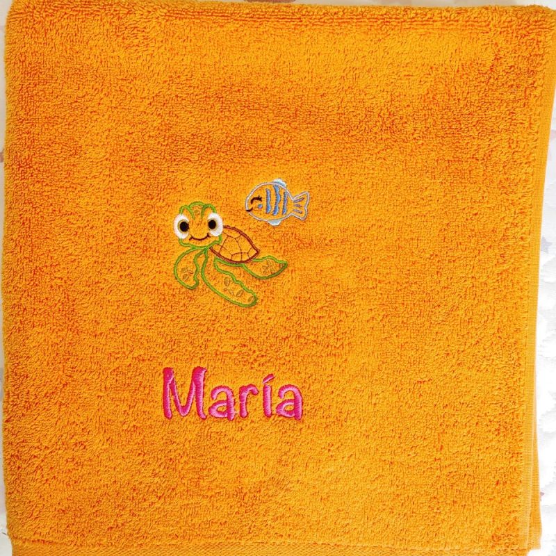 Toalla Infantil Naranja/Fucsia "Turi"