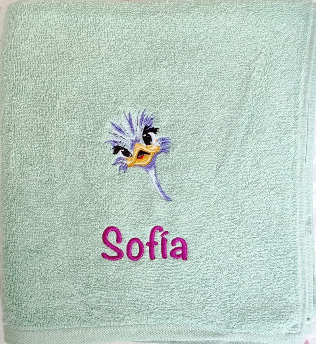 Bordados MITASI - Toalla Verde Avestruz