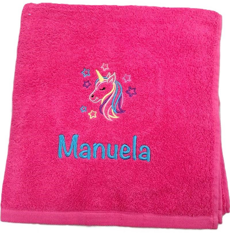 Bordados MITASI - Toalla Infantil Fucsia Unicornio