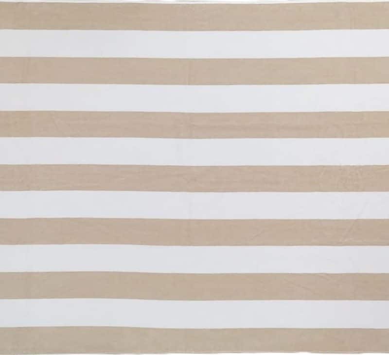 Toalla playa con rayas en blanco y beige