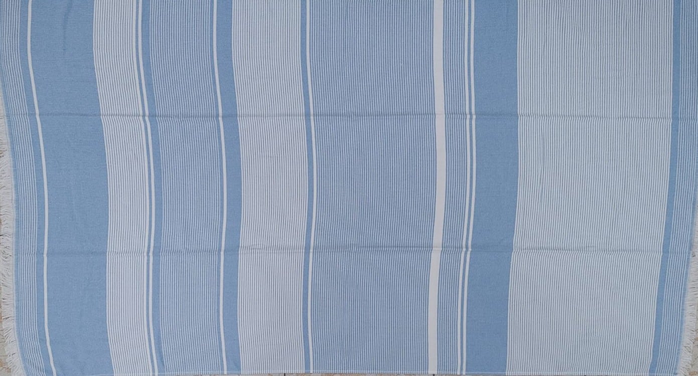 Pareo playa estampado blanco con azul - Imagen 2