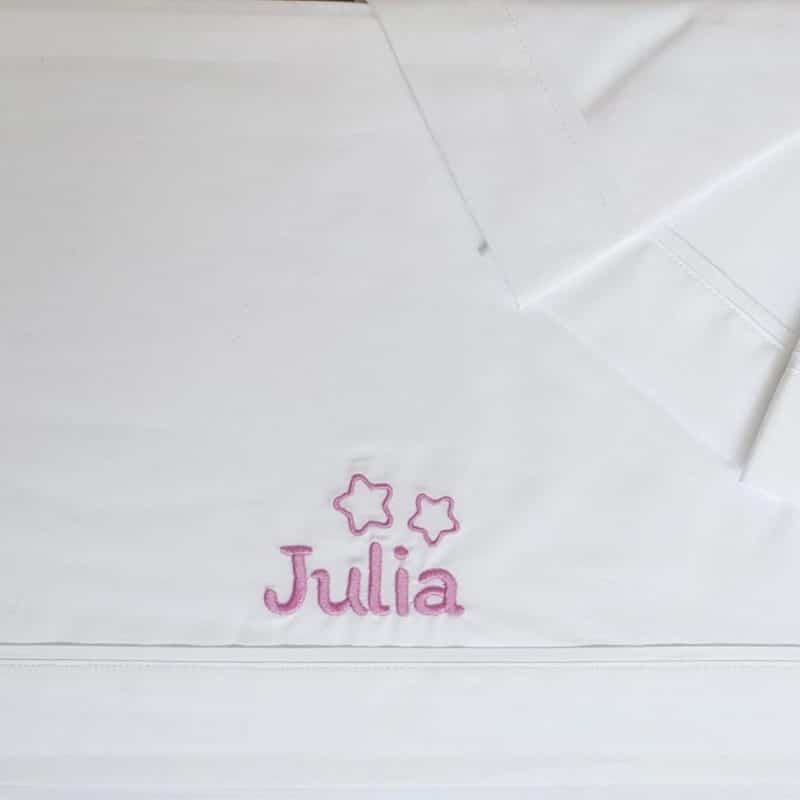 Juego sábanas cuna en blanco colección "Mitasi"