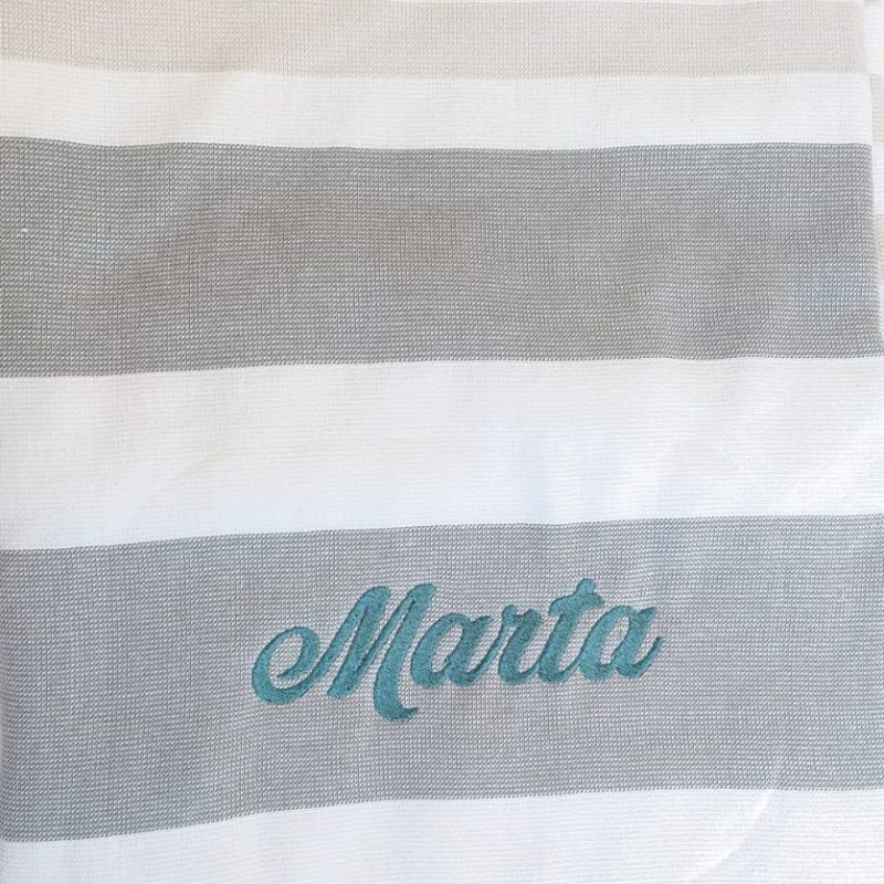 Pareo playa estampado Gris con Beige