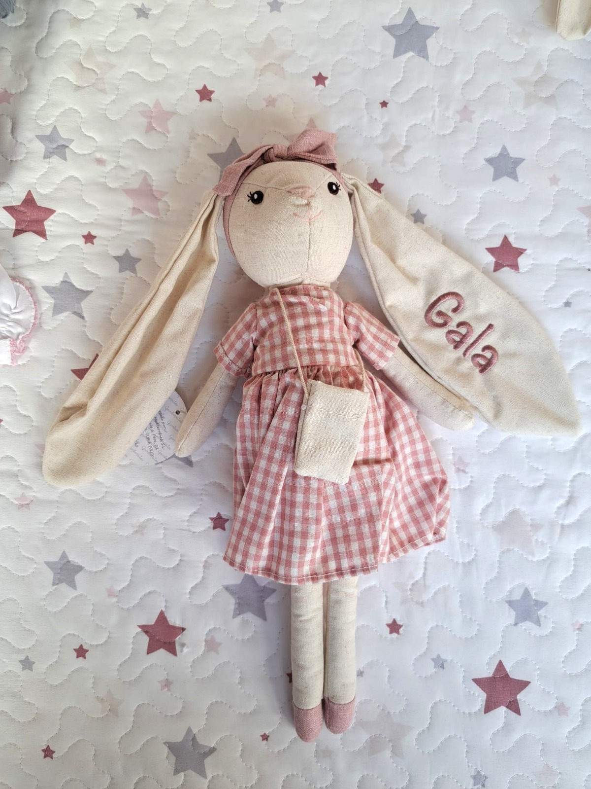 Peluche Conejo Vestido Rosa Personalizado - Imagen 2