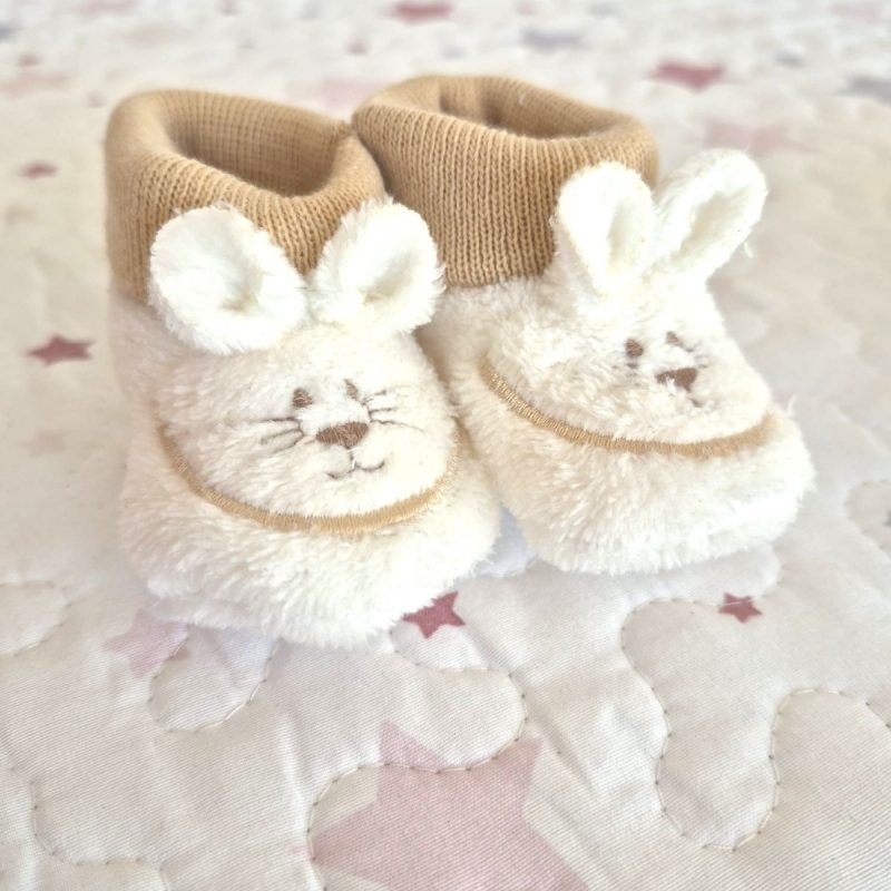 Patucos para bebé Blanco/Camel