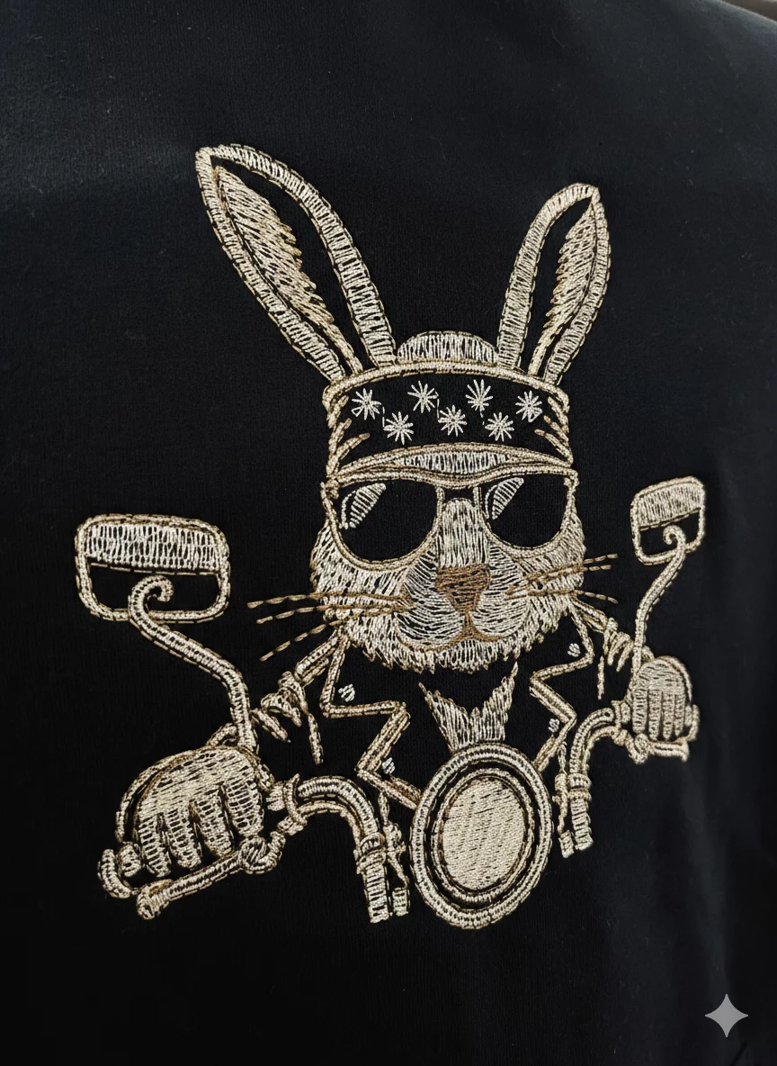 Sudadera Azul Marino Conejo en Mota Sin Capucha, Mitasi Sport - Imagen 2