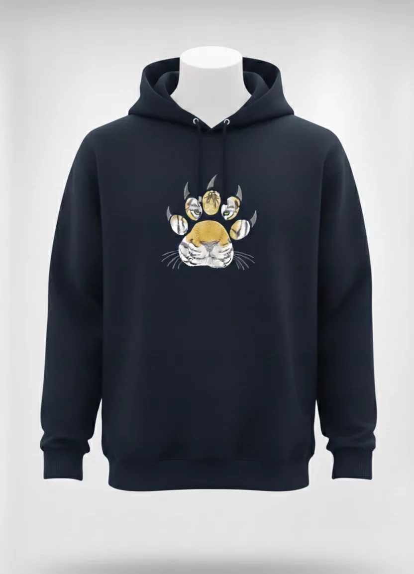 Sudadera Azul Marino Garra Leon Con Capucha, Mitasi Sport